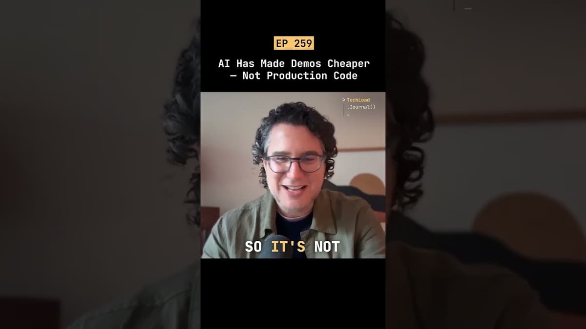 AI Has Made Demos Cheaper — Not Production Code #short