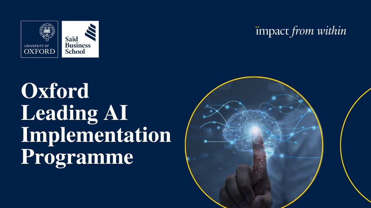 Oxford Leading AI Implementation Programme #ai