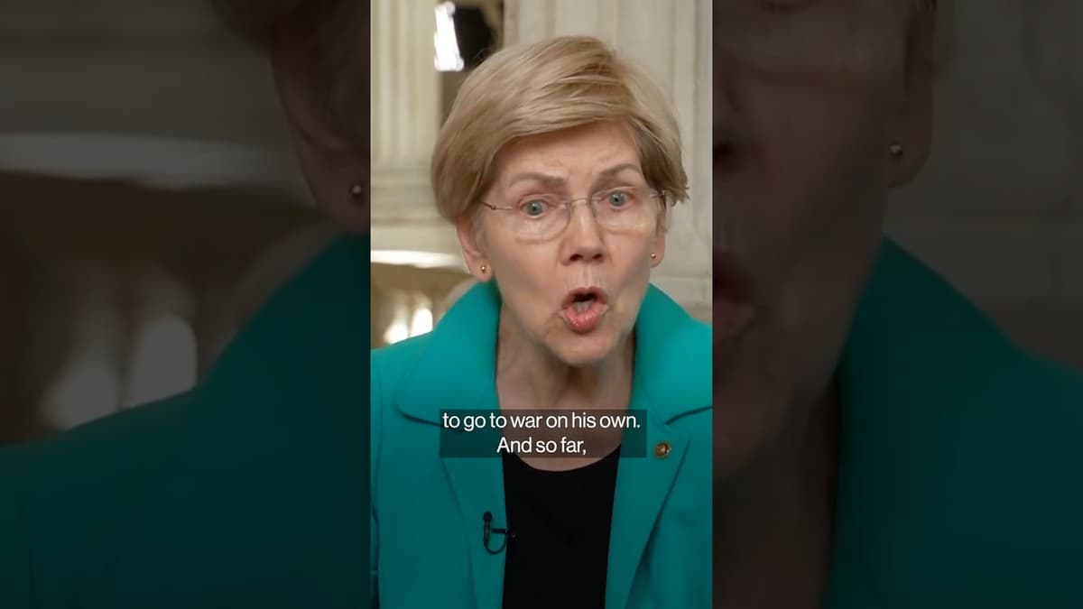 Senator Warren Says Trump Pulled US Into 'Indefinite' War With Iran