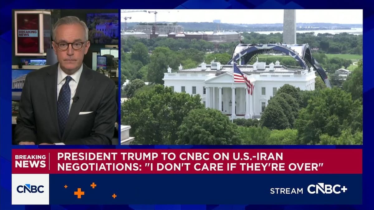 Trump to CNBC on U.S.-Iran Negotiations: I Don't Care if They Are Over
