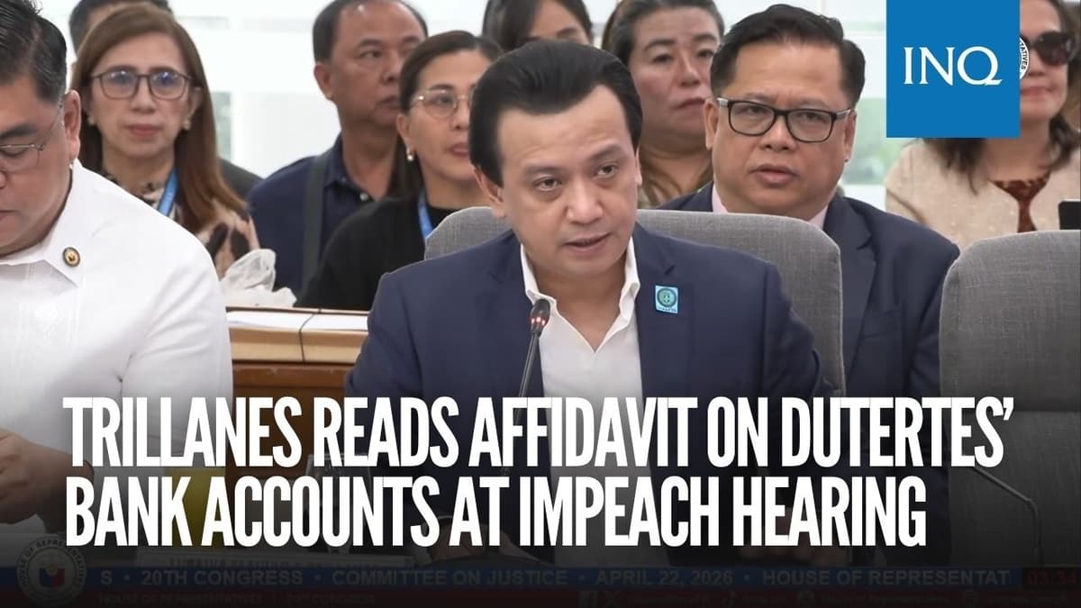 Trillanes Reads Affidavit on Dutertes’ Bank Accounts at Impeach Hearing