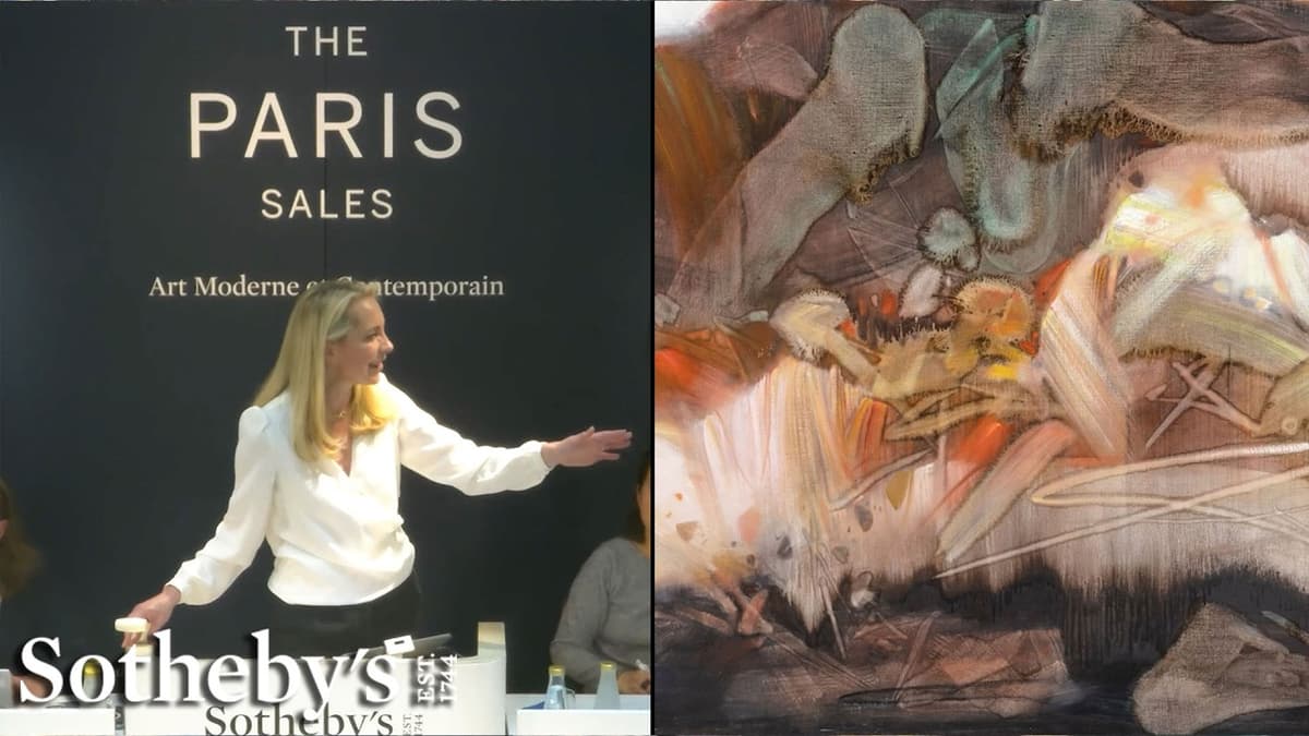 Chu Teh-Chun Painting Sparks Lively Bidding Battle | Sotheby's
