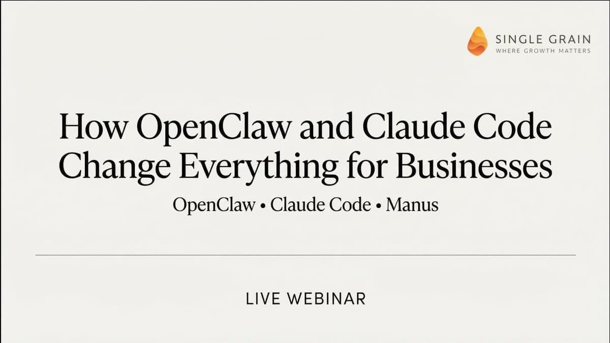 Live: Building Revenue Systems with OpenClaw and Claude Code (No Coding Needed)