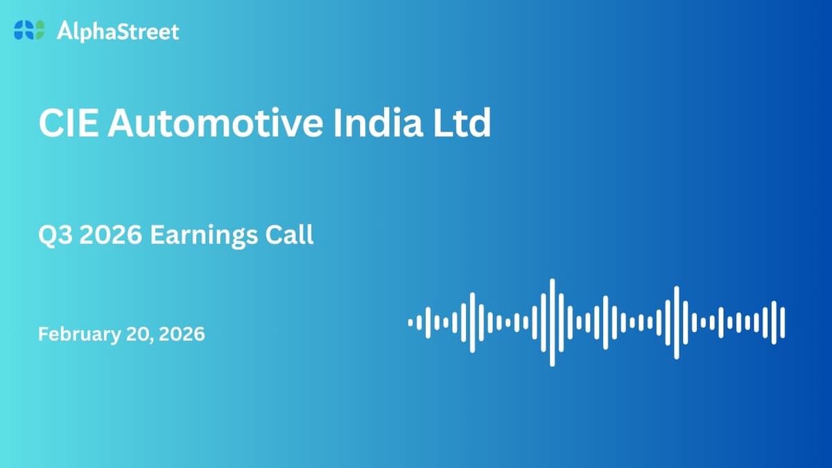 CIE Automotive India Ltd Q3 FY2025-26 Earnings Conference Call