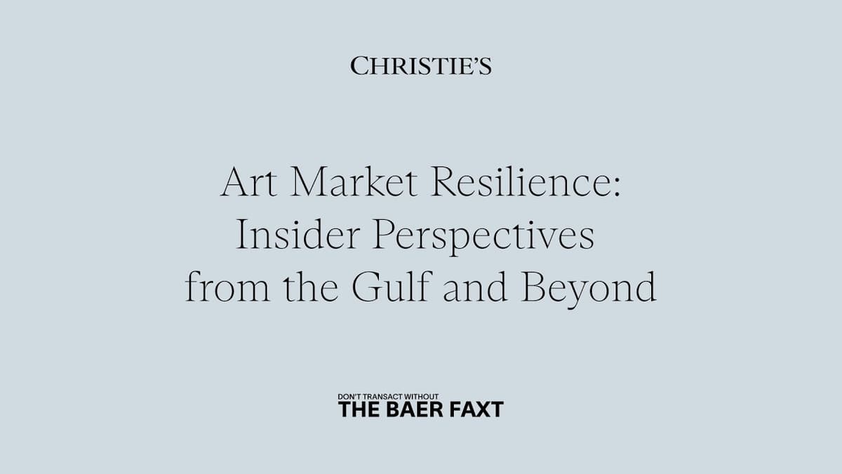 Art Market Resilience: Insider Perspectives From the Gulf and Beyond