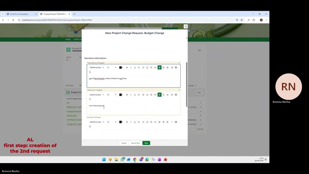 EIT Food Amendment 2026 How to Request Budget Change- 2nd Recording-