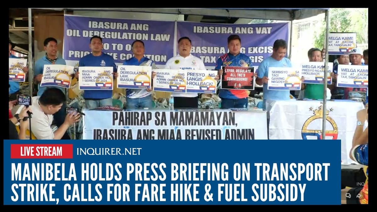 LIVE: Manibela Holds Press Briefing on Transport Strike, Abolition of Train Law | March 23