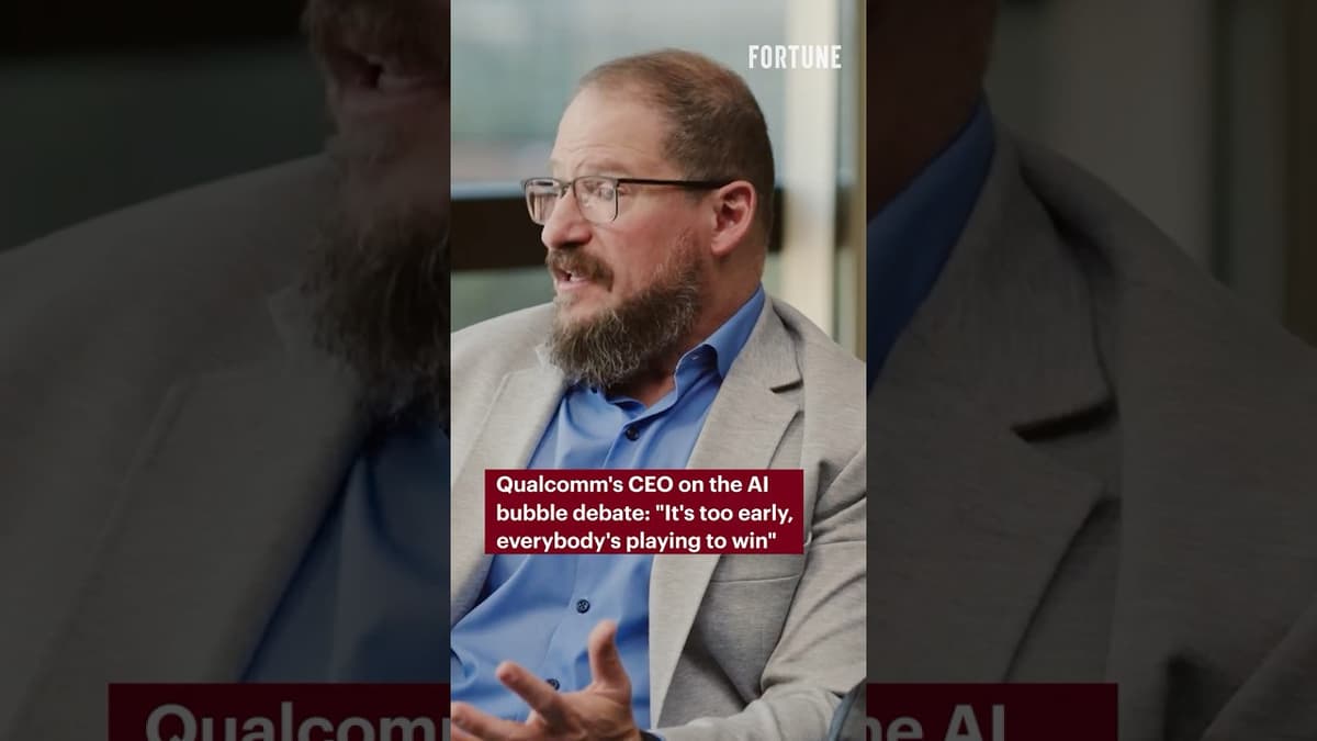 Qualcomm's CEO on AI Bubble Debate: "It's Too Early, Everybody's Playing to Win" #AI #tech