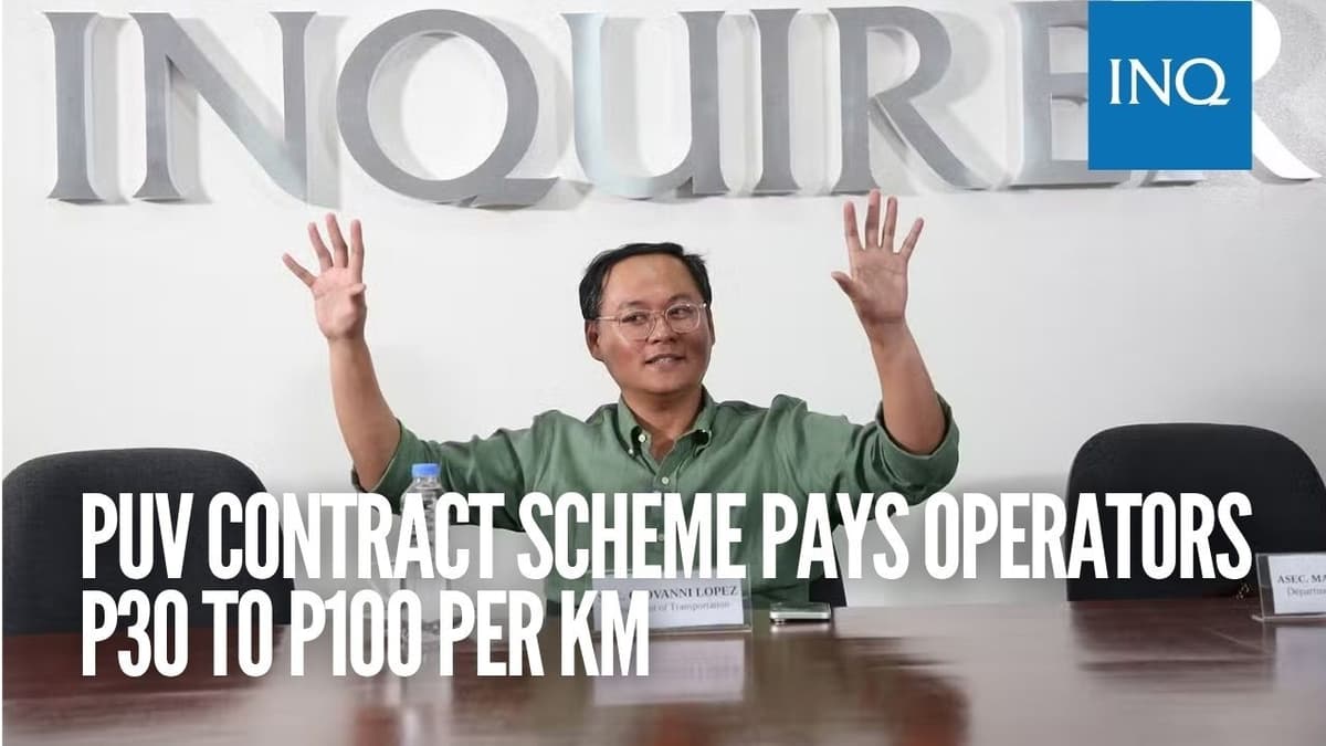 PUV Contract Scheme Pays Operators P30 to P100 per Km