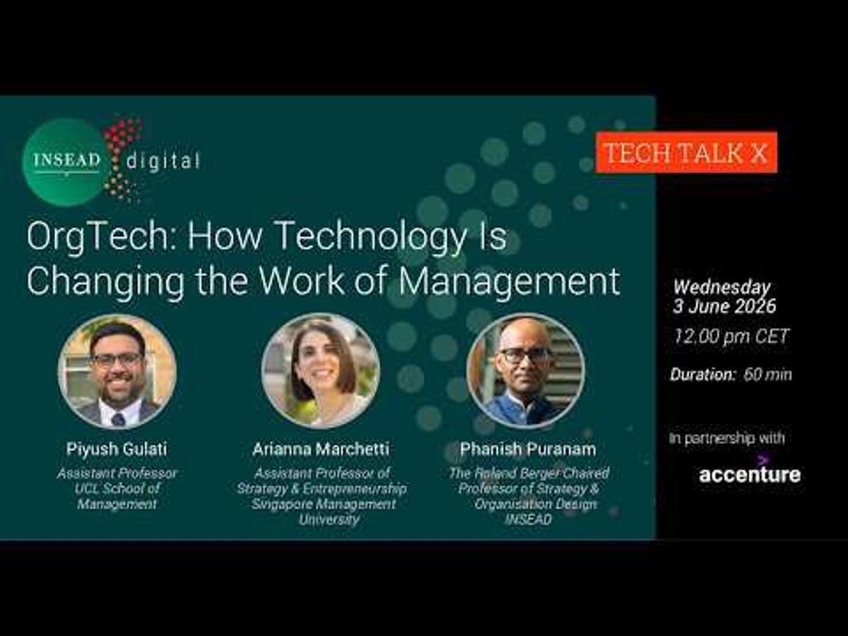 OrgTech: How Technology Is Changing the Work of Management | Phanish Puranam