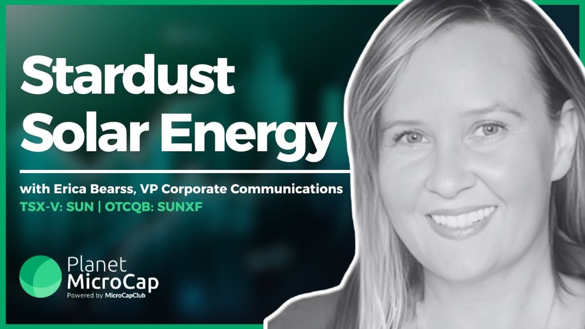 Stardust Solar Energy $SUN.V $SUNXF on Building a Global Solar Ecosystem and 2026 Outlook