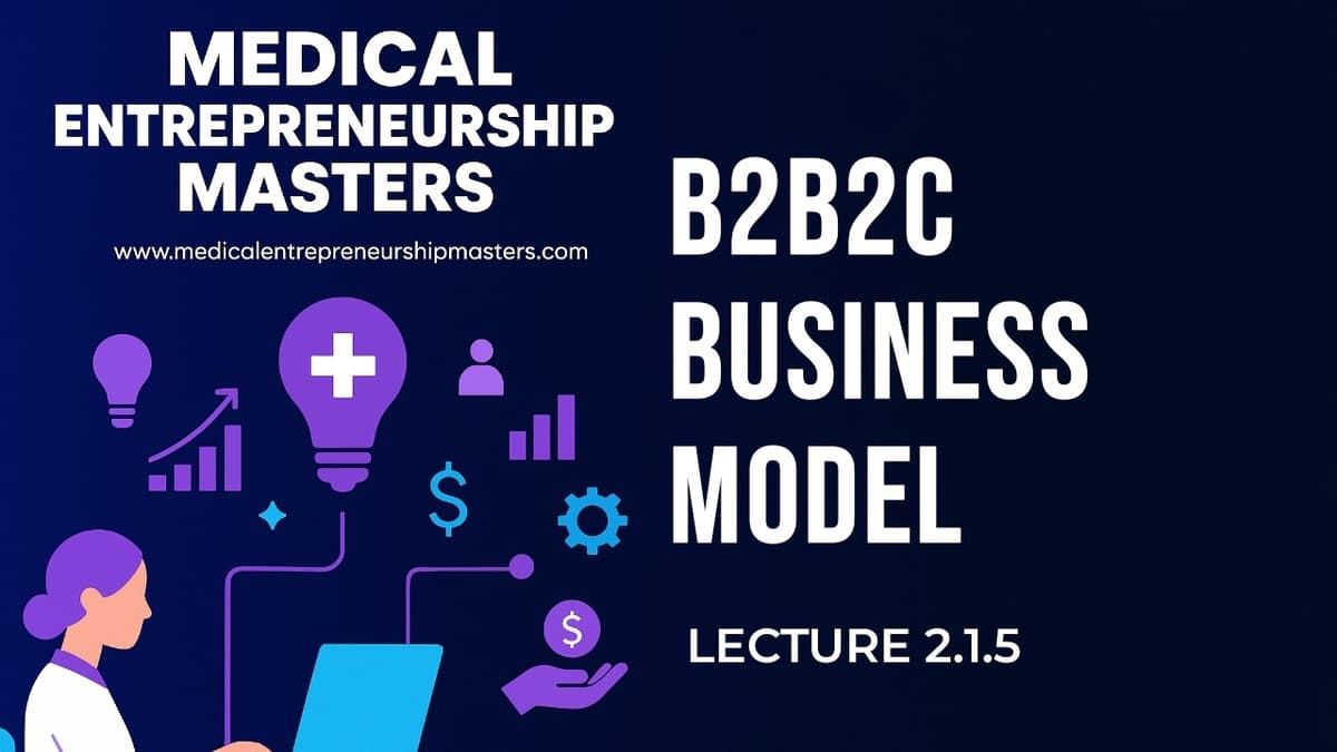 Lecture 2.1.5 | B2B2C Business Model in Healthcare | Masters in Medical Entrepreneurship