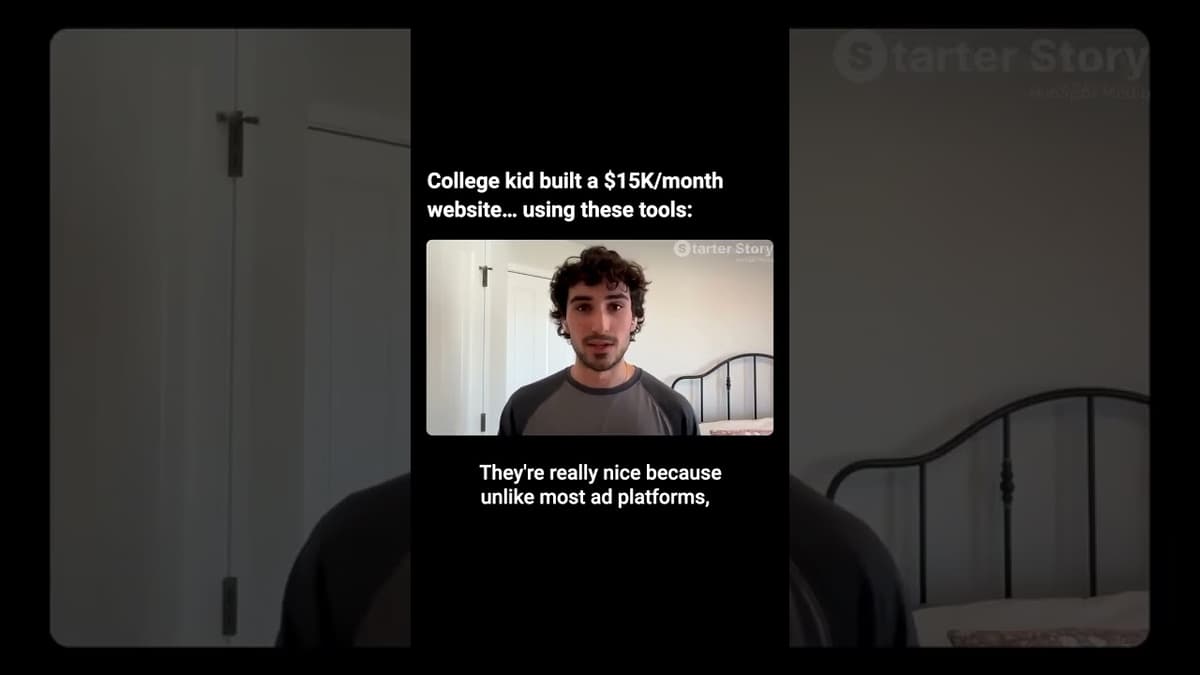 College Kid Built a $15K/Month Website… Using These Tools