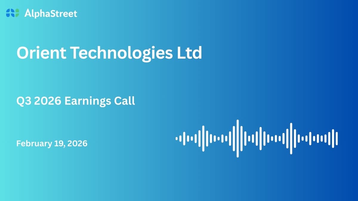 Orient Technologies Ltd Q3 FY2025-26 Earnings Conference Call