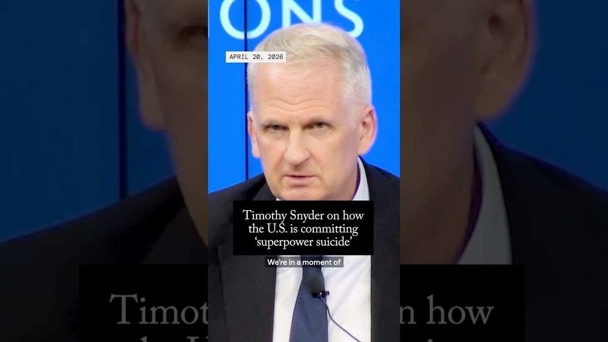 Timothy Snyder on How the U.S. Is Committing ‘Superpower Suicide’