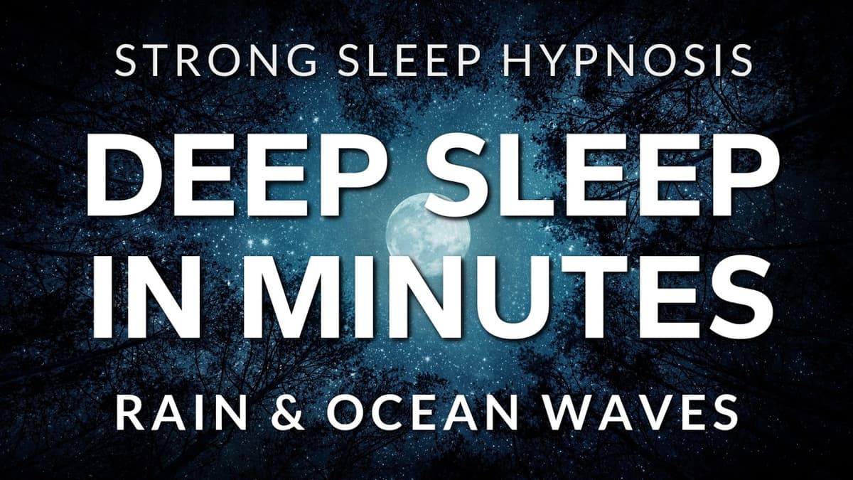 Sleep Hypnosis for Deep Sleep Fast | Sleep Affirmations, Rain & Ocean Waves (Black Screen)