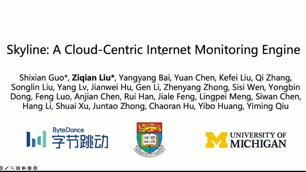 NSDI '26 - Skyline: A Cloud Centric Internet Monitoring Engine