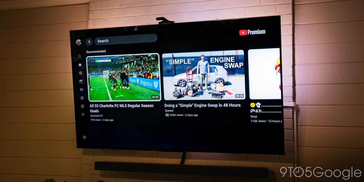 YouTube App for Google TV, More Revamps Side Menu with Easier Library Access, Recent Channels [Gallery]