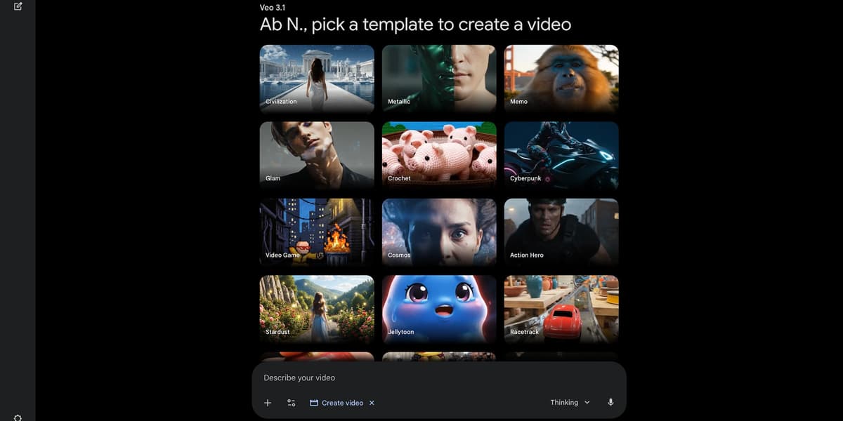 Gemini App Adds Video Templates to Quick Start Generation