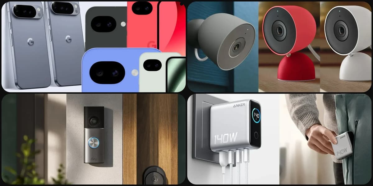 Deals: Pixel 10 Devices From $449, Google Nest Cam $57, Ring Wired Doorbell Pro, Anker Chargers, More