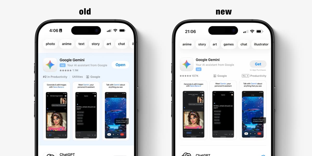 Apple Testing New App Store Design that Blurs the Line Between Ads and Results