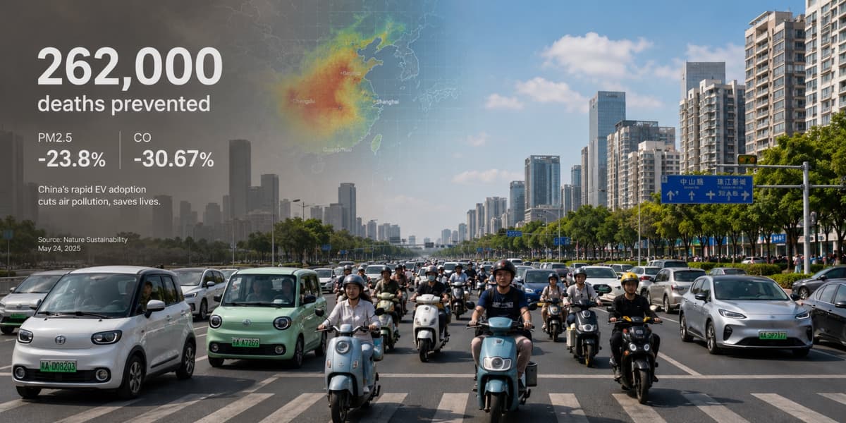 China’s EV Shift Cut Pollution Enough to Prevent 262,000 Deaths