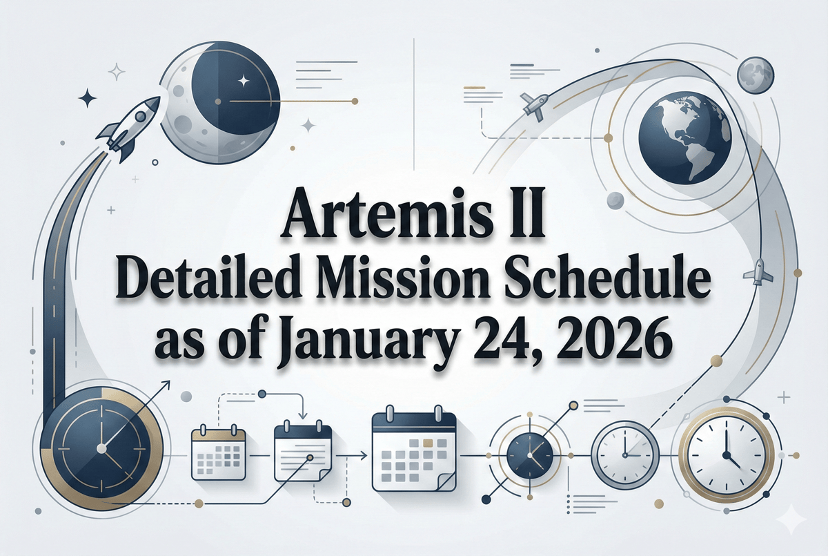 Artemis II Detailed Mission Schedule as of January 24, 2026