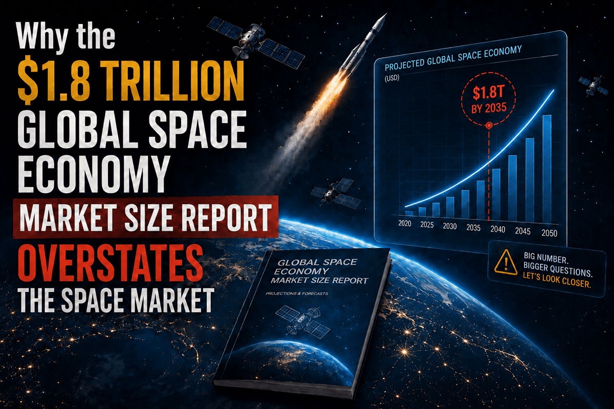 Why the $1.8 Trillion Global Space Economy Market Size Report Overstates the Space Market