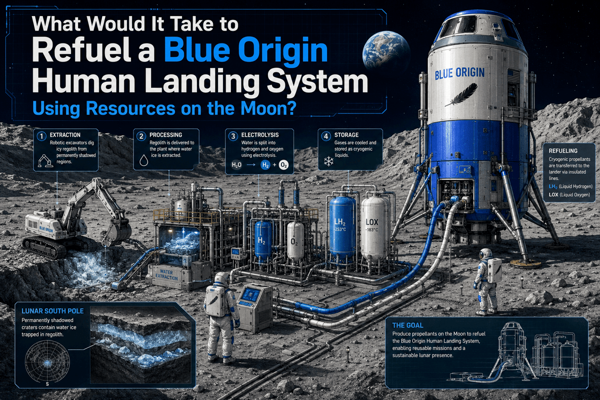 What Would It Take to Refuel a Blue Origin Human Landing System Using Resources on the Moon?