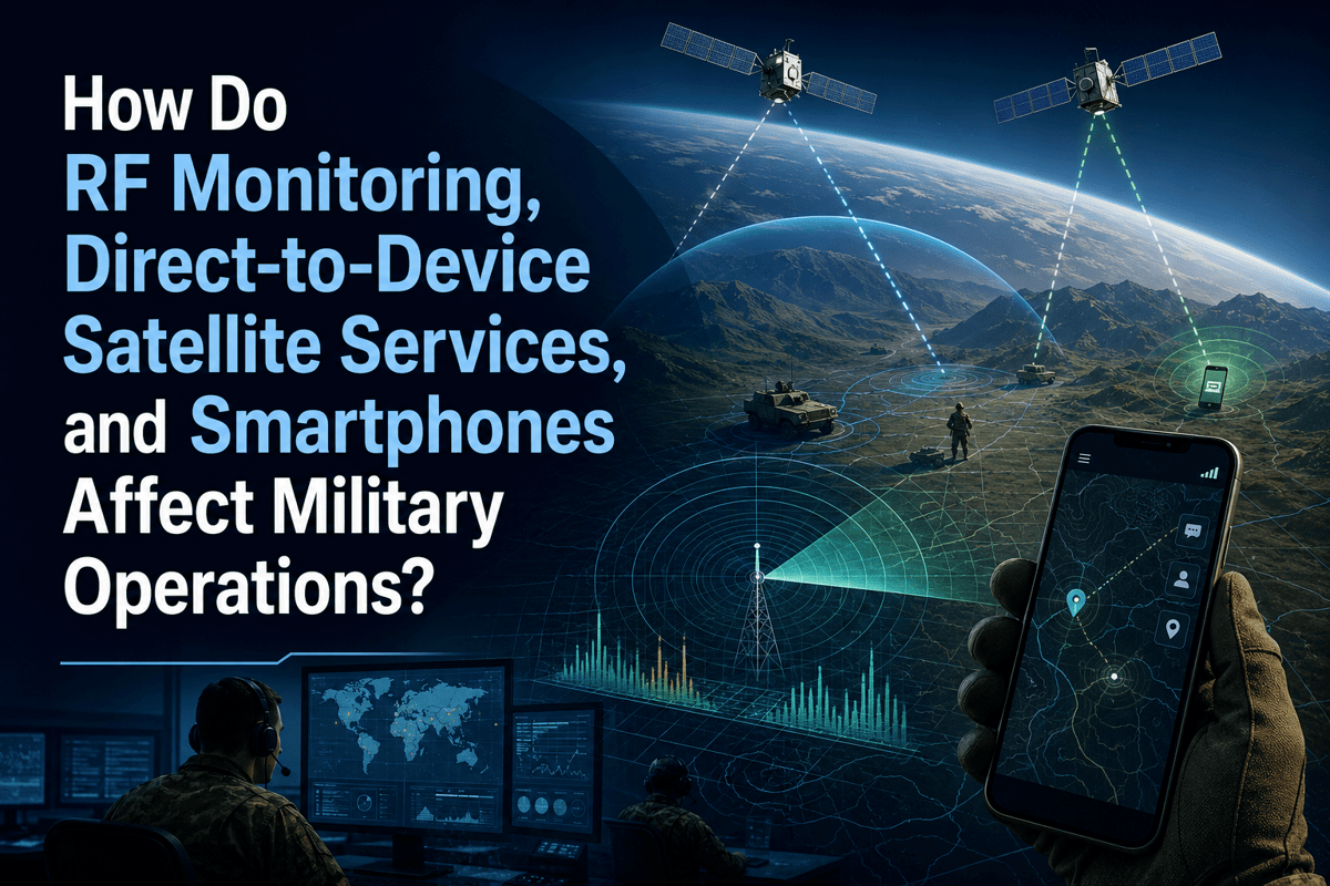 How Do RF Monitoring, Direct-to-Device Satellite Services, and Smartphones Affect Military Operations?