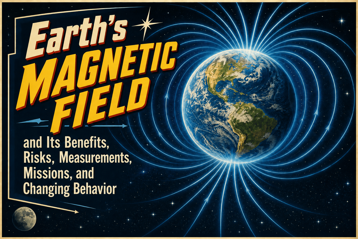 Earth’s Magnetic Field and Its Benefits, Risks, Measurements, Missions, and Changing Behavior
