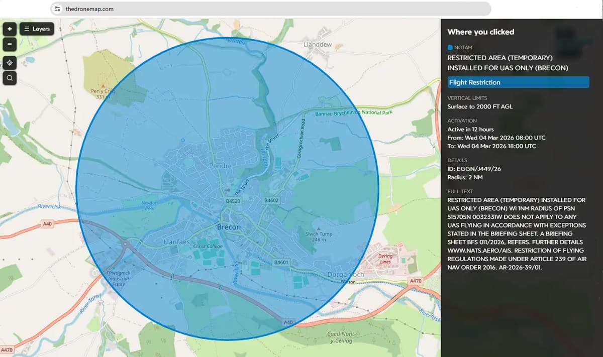 Formal Complaint – Late Publication/Notification of UAS-Only RA(T), Brecon, Powys (04 March 2026) – SkyWise SW2026/057 / BFS 011/2026