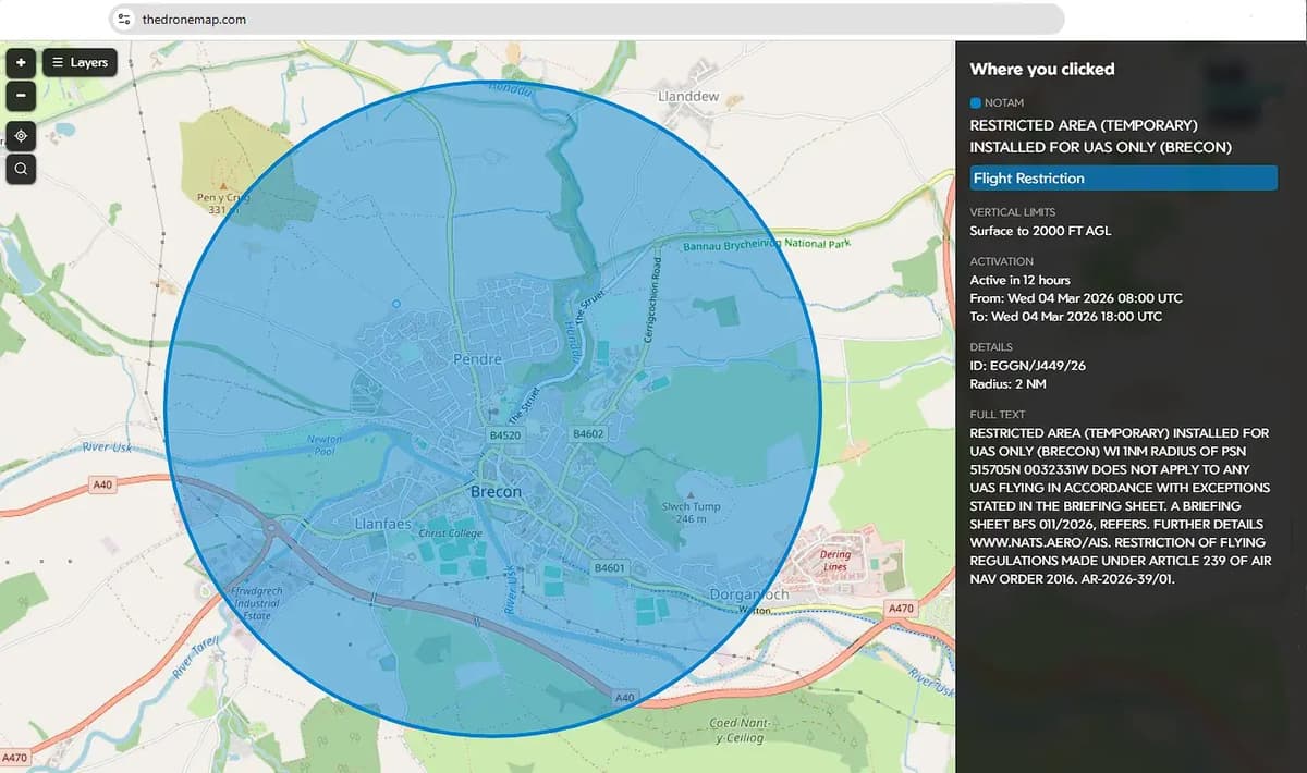 Formal Complaint – Late Publication/Notification of UAS-Only RA(T), Brecon, Powys (04 March 2026) – SkyWise SW2026/057 / BFS 011/2026