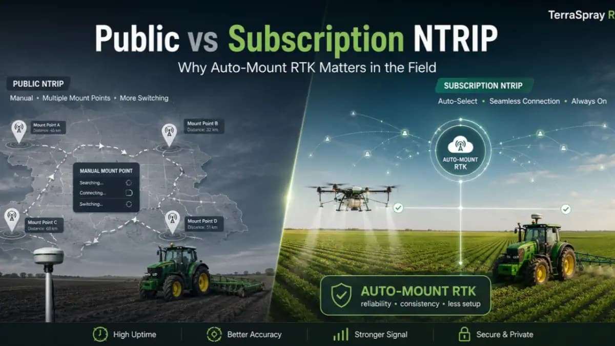 Public vs Subscription NTRIP: Why Auto-Mount RTK Matters in the Field