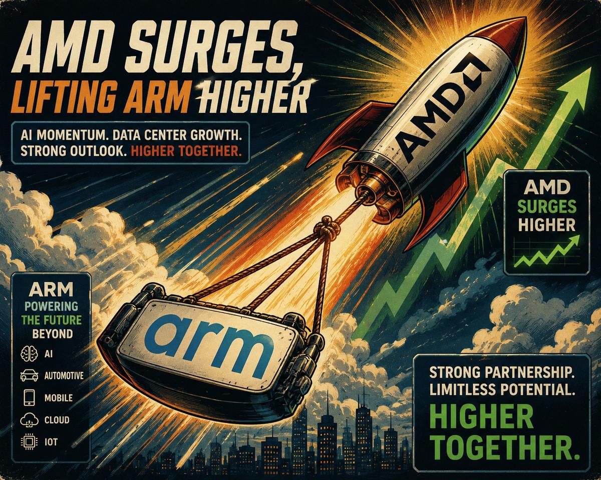 ARM Surges Ahead of Earnings as AMD Outlook Supercharges Semiconductor Stocks