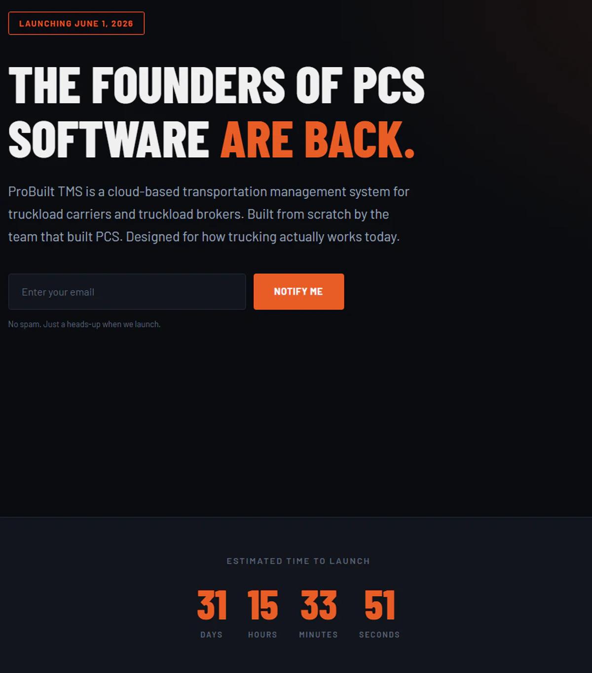 Michael Till Eyes June Rollout of ProBuilt TMS Post PCS Sale