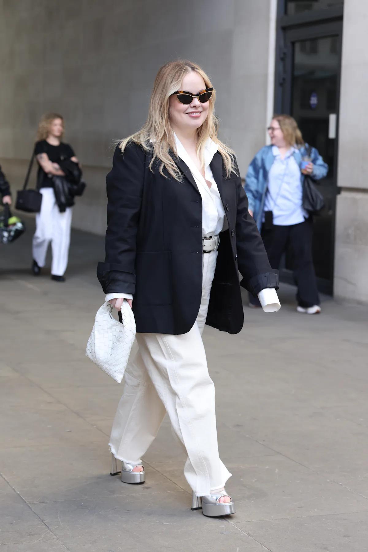 Nicola Coughlan’s Suit Is Black, White, and a Bit Unbuttoned