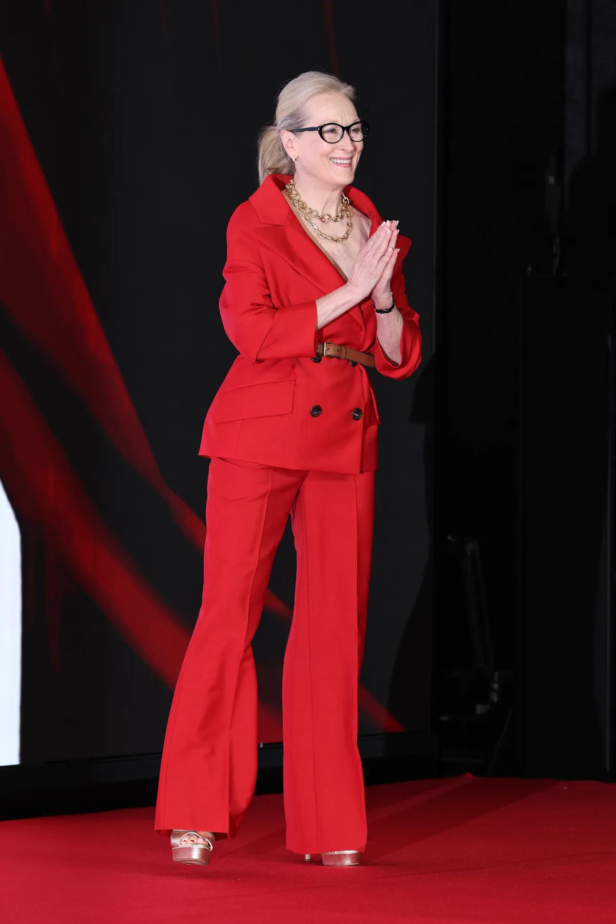 Meryl Streep's Red Prada Suit Is a Sign Fashion Is Fully Behind 'The Devil Wears Prada 2'