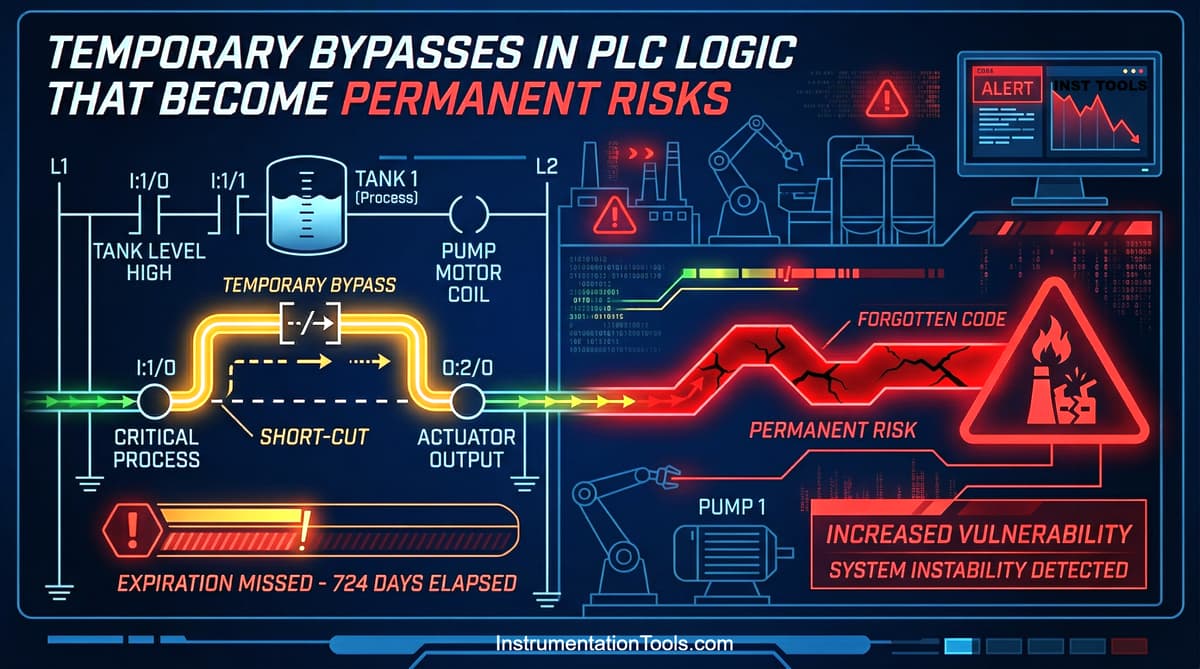 Temporary Bypasses in PLC Logic That Become Permanent Risks