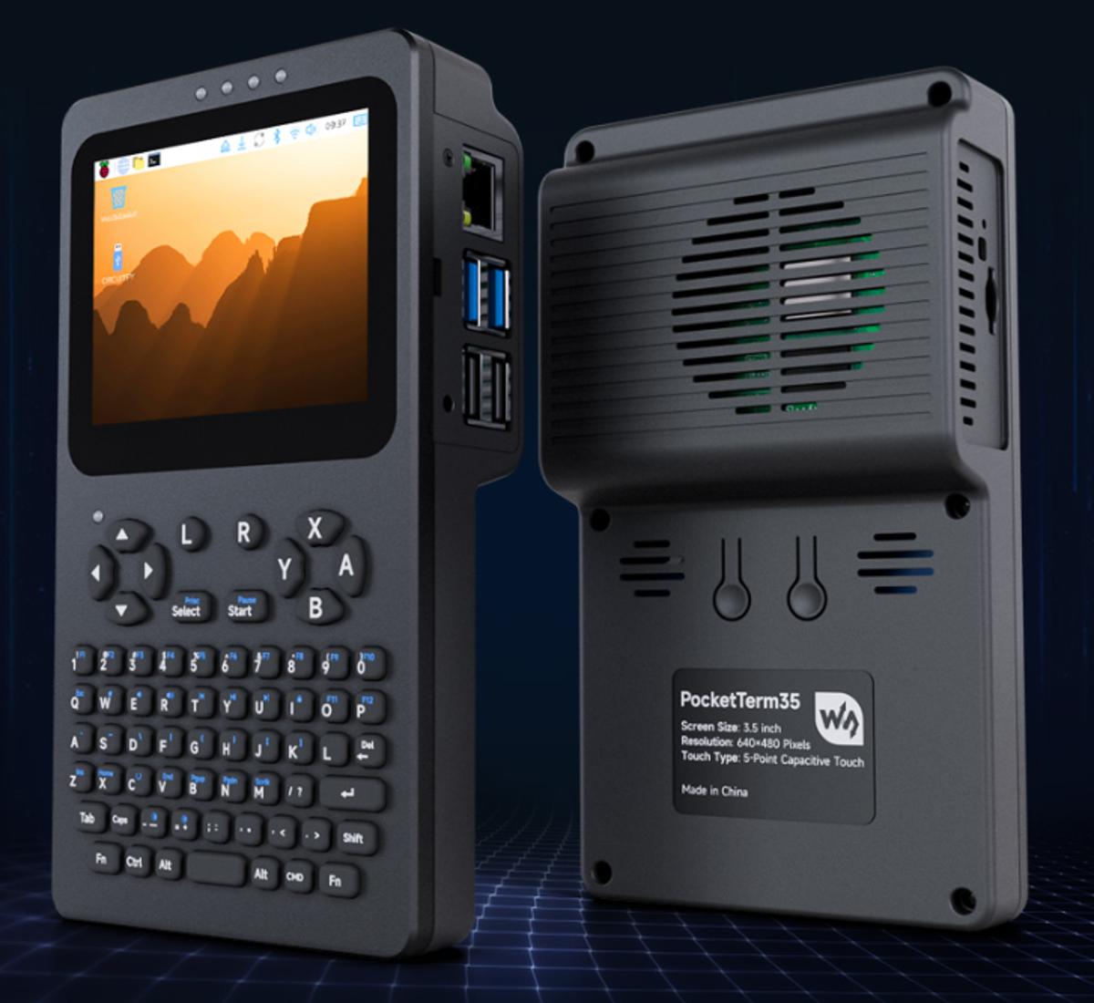 PocketTerm35-Pi5 Handheld Linux Terminal with Raspberry Pi 5 and 3.5″ Display
