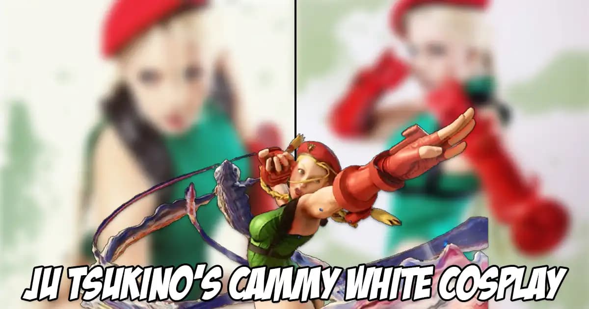 Daring Poses as Cammy White During Cosplay by Ju Tsukino