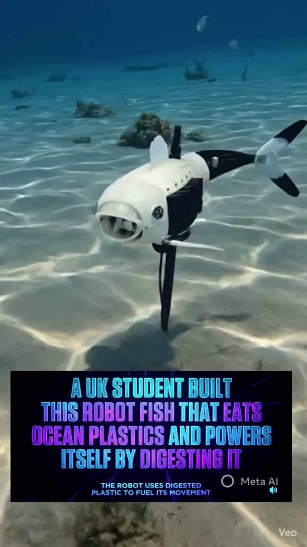 Robotic Fish Turns Ocean Plastic Into Power