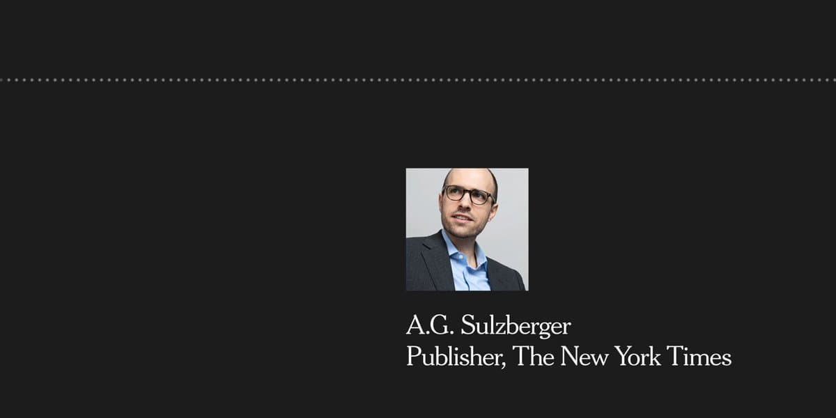 NYT Publisher Calls for Broad Support of Local Press