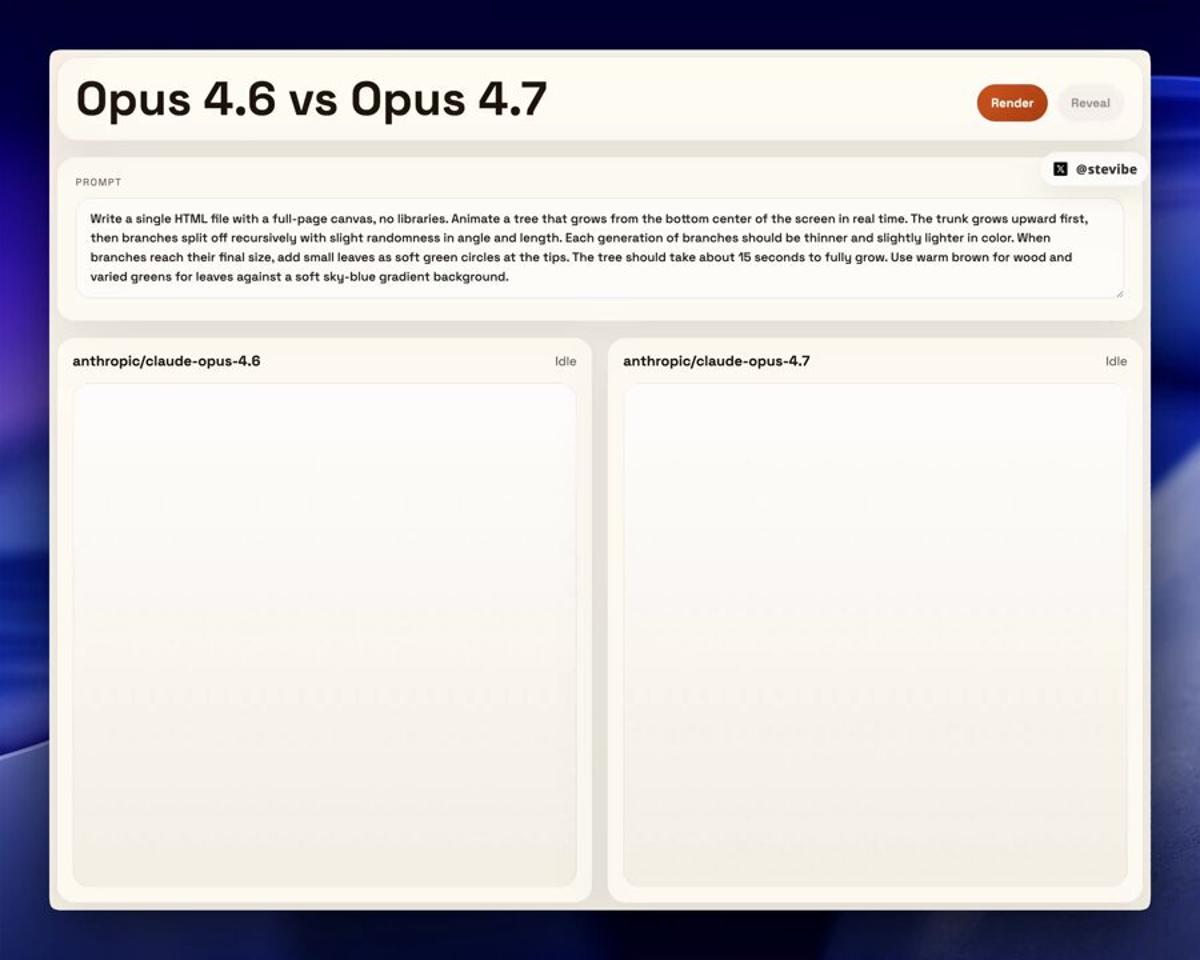 Opus 4.7 Stalls Canvas Animation; 4.6 Outperforms