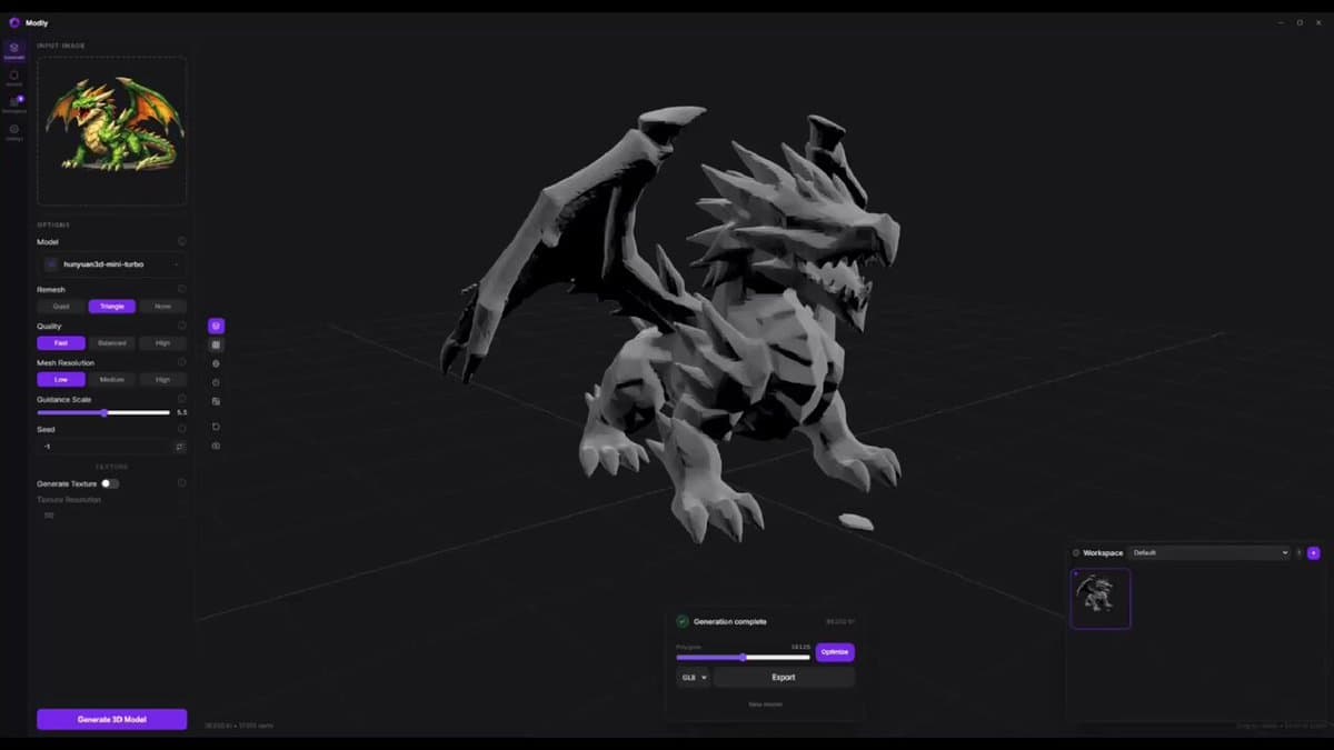 Local GPU App Turns 2D Images Into 3D Meshes