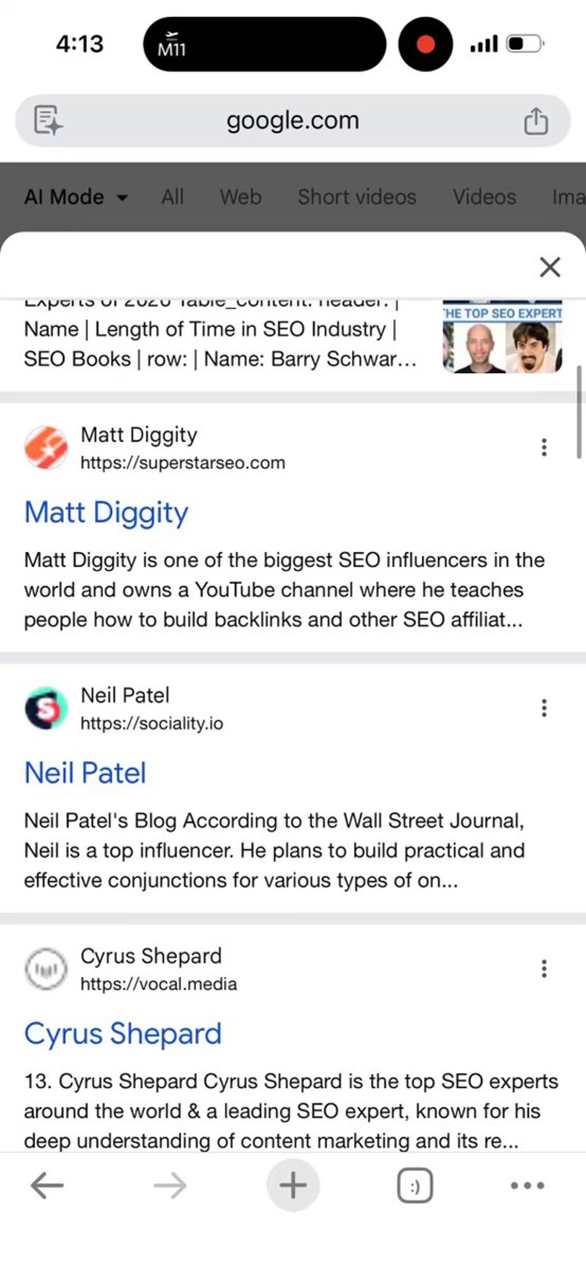 Google AI Mode Shows Citations as Person Names