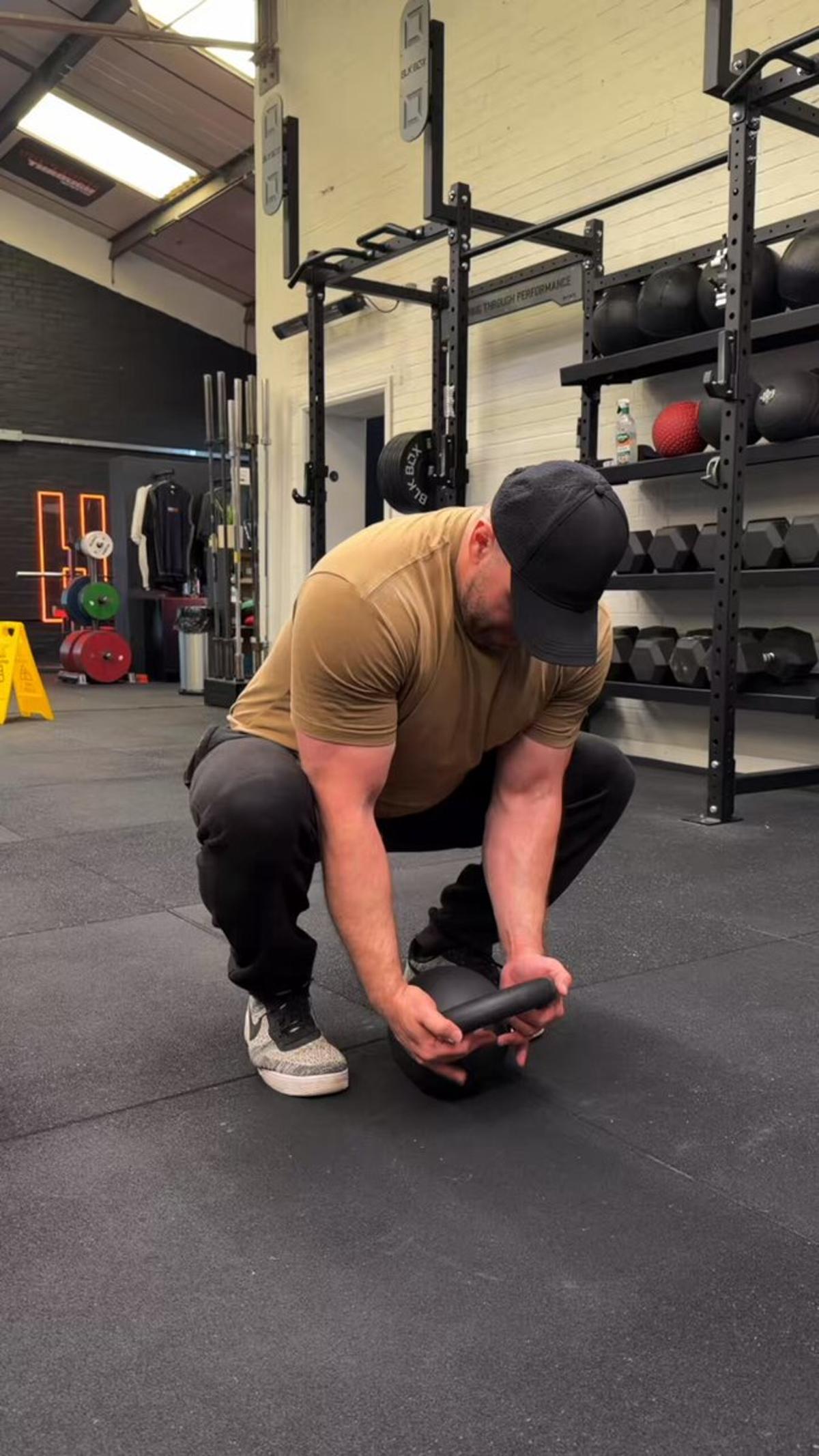 COVID-Era Arm Superset: Squats, KB Curls, Ring Curls