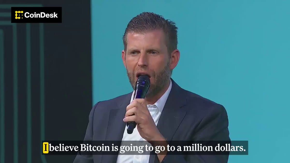 Eric Trump Predicts Bitcoin Will Surpass $1 Million