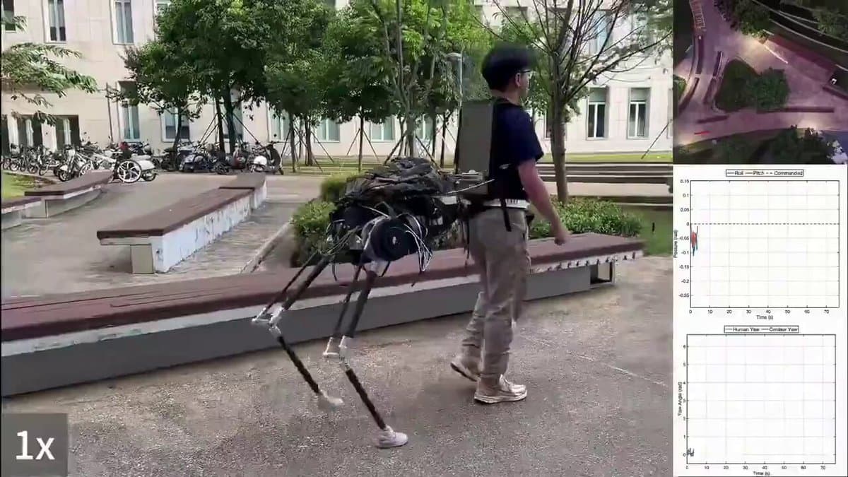 Human‑Wearable Robot Suit Turns Users Into Quadruped Load‑Carriers