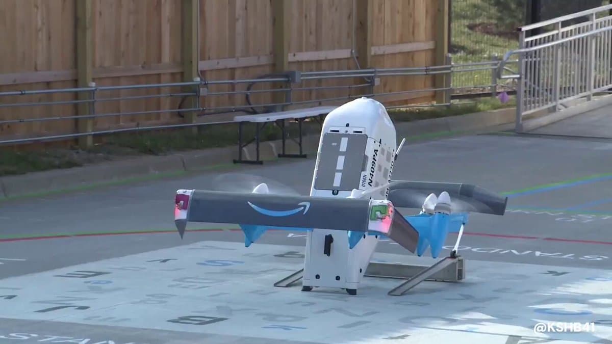 Amazon's Next-Gen Delivery Drones Soar over Kansas City